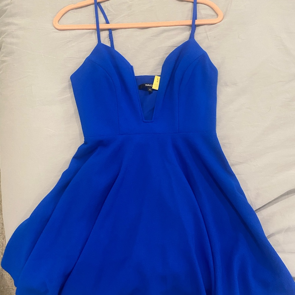 Naven Royal Blue Dress with V-Neck